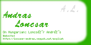 andras loncsar business card